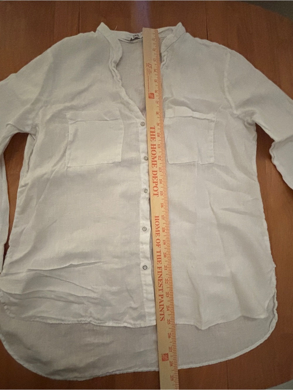 Zara 100% Linen White Button Up Shirt ~ Women’s Large - Picture 13 of 16
